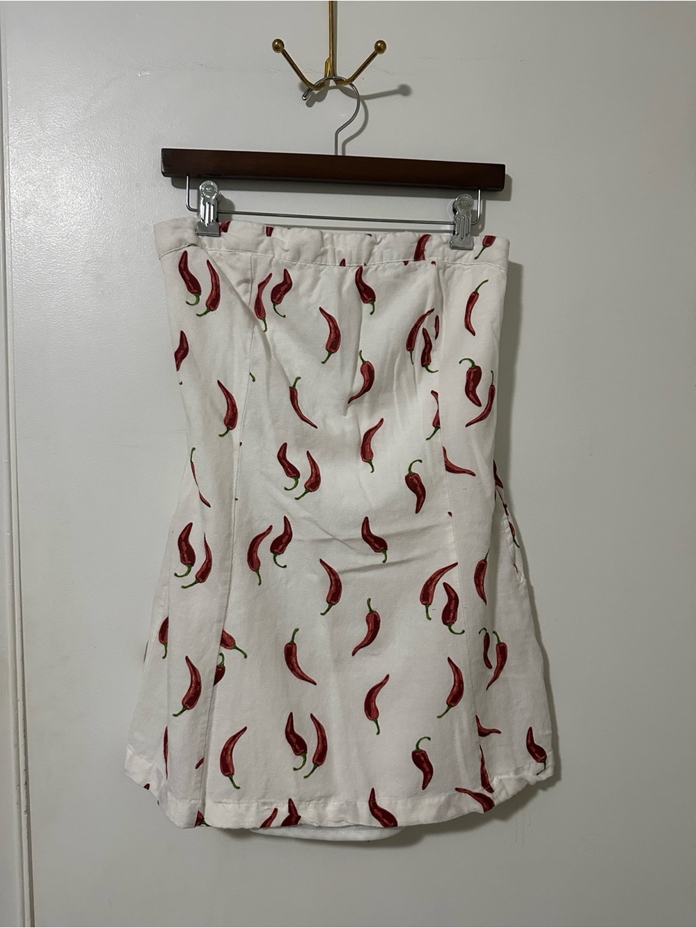 Jessica Simpson White Mini Dress with Red Chili Pepper Print
